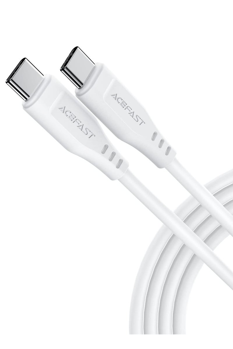 AceFast C3-03 - USB-C To USB-C TPE Charging Data Cable (3A- 60W - 1.2M) , Compatible With Samsung, Huawei, Xiaomi, Oppo - White - Image 1