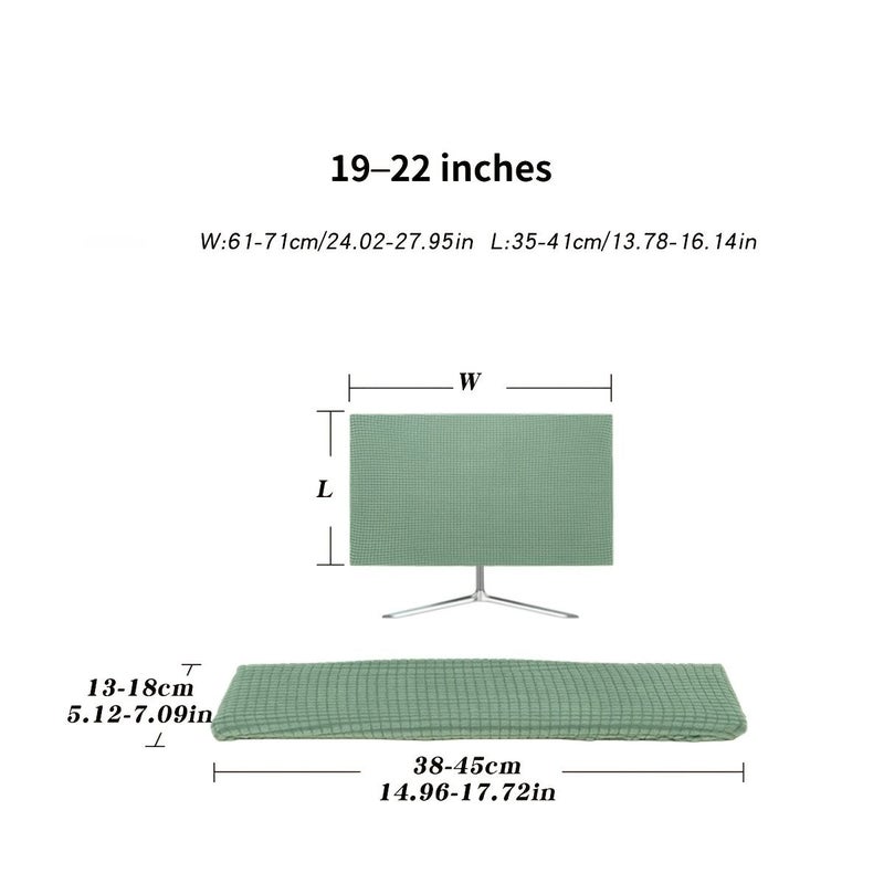2pcs Set Grey Monitor And Keyboard Dust Cover Solid Color Screen Protector - Image 5