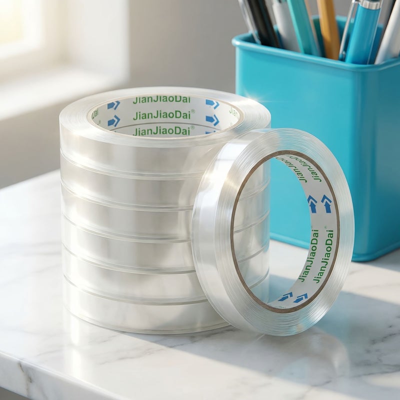 6pcs Clear Adhesive Tape Gift Wrapping Strong Sticky Office DIY Crafts Bonding - Image 1