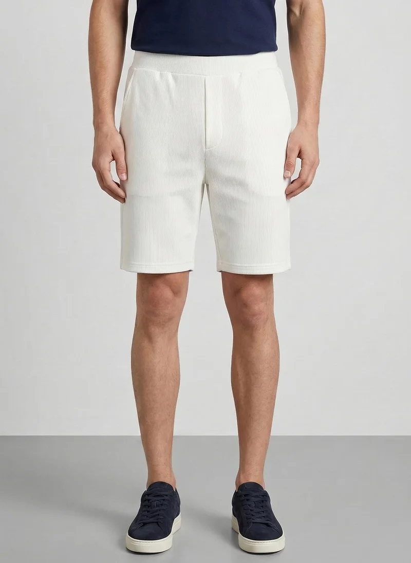 نوبيرو Nobero Ottoman Shorts | Men’s Shorts | Regular Fit | 240 GSM 100% Compact Cotton (Vertical Ottoman Texture) | Knee-Length Mid-Rise Comfort | Elasticated Drawcord Waist & Pockets | Available in 5 Colours