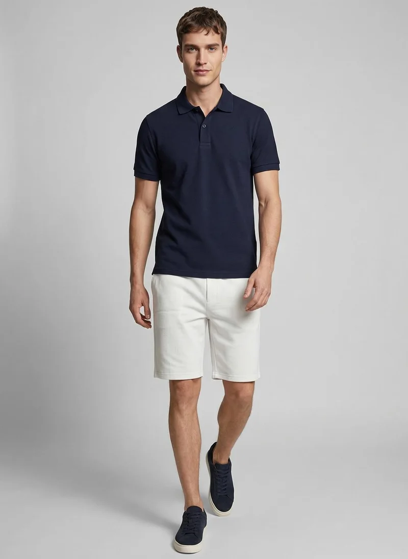 NOBERO Cannoli Nobero Ottoman Shorts | Men’s Shorts | Regular Fit | 240 GSM 100% Compact Cotton (Vertical Ottoman Texture) | Knee-Length Mid-Rise Comfort | Elasticated Drawcord Waist & Pockets | Available in 5 Colours for Men | Best Price UAE