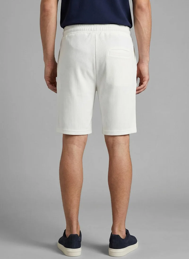 NOBERO Cannoli Nobero Ottoman Shorts | Men’s Shorts | Regular Fit | 240 GSM 100% Compact Cotton (Vertical Ottoman Texture) | Knee-Length Mid-Rise Comfort | Elasticated Drawcord Waist & Pockets | Available in 5 Colours for Men | Best Price UAE