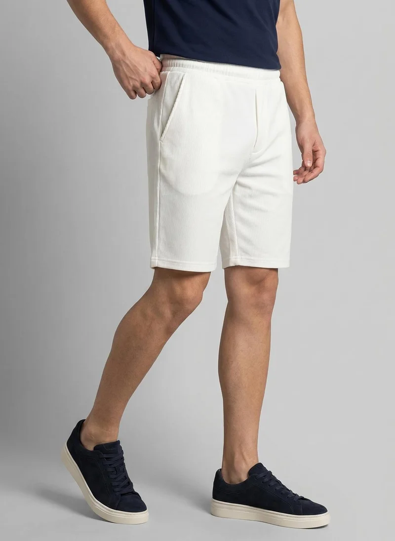 NOBERO Cannoli Nobero Ottoman Shorts | Men’s Shorts | Regular Fit | 240 GSM 100% Compact Cotton (Vertical Ottoman Texture) | Knee-Length Mid-Rise Comfort | Elasticated Drawcord Waist & Pockets | Available in 5 Colours for Men | Best Price UAE