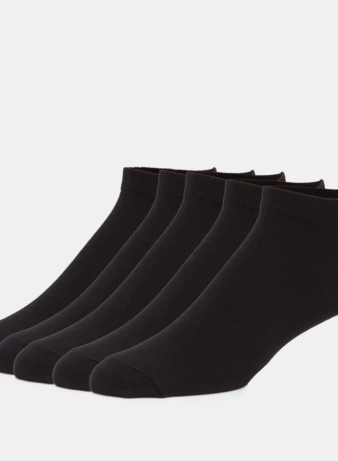 Men's Solid Ankle Length Socks - Set of 5