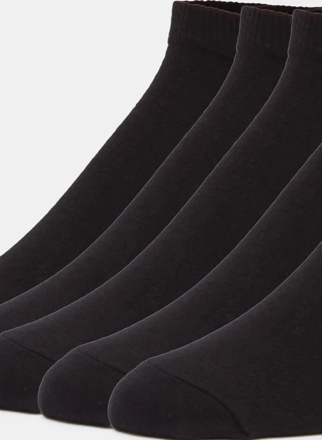 DUCHINI BLACK Men's Solid Ankle Length Socks - Set of 5 for Men | Best Price UAE