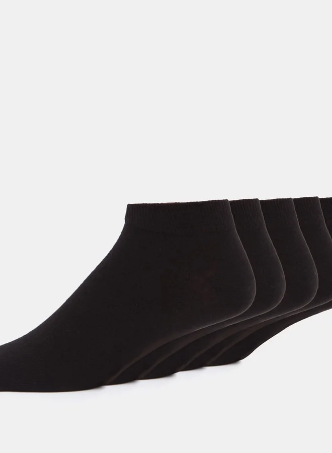 DUCHINI Men's Solid Ankle Length Socks - Set of 5