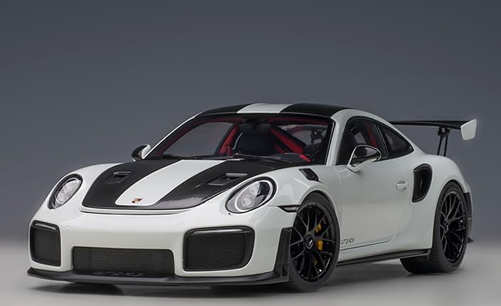 911 (991.2) GT2 RS Weissach Package White with Carbon Stripes 1/18 Model Car by Autoart 78171 - Image 1