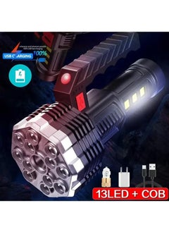 مصابيح يدوية LED قابلة لإعادة الشحن لومن عالي الجوده مصباح يدوي فائق السطوع 5 أوضاع مصابيح يدوية تكتيكية مقاومة للماء لحالات الطوارئ والتخييم