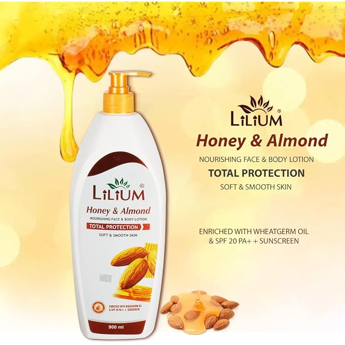 LILIUM Honey & Almond Body Lotion 900ml, Soft & Smooth Skin, Hydrating, Non-Greasy, Radiant Complexion, Nourishing, Improves Skin Texture, Suitable For Women & Men, All Skin Types - Image 2