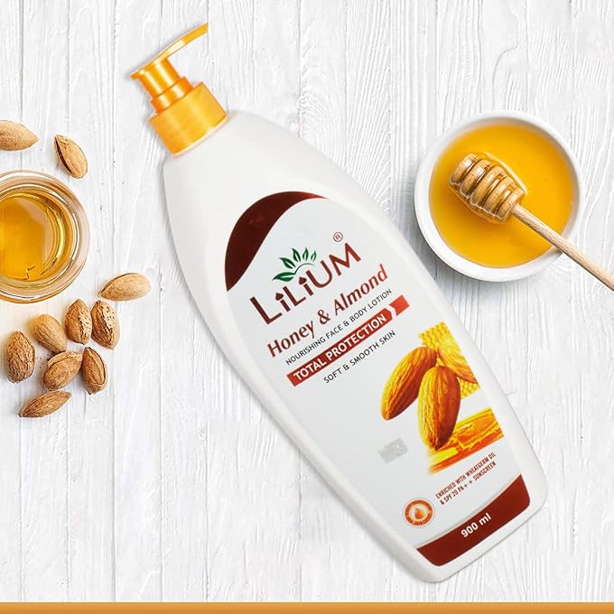 LILIUM Honey & Almond Body Lotion 900ml, Soft & Smooth Skin, Hydrating, Non-Greasy, Radiant Complexion, Nourishing, Improves Skin Texture, Suitable For Women & Men, All Skin Types - Image 3