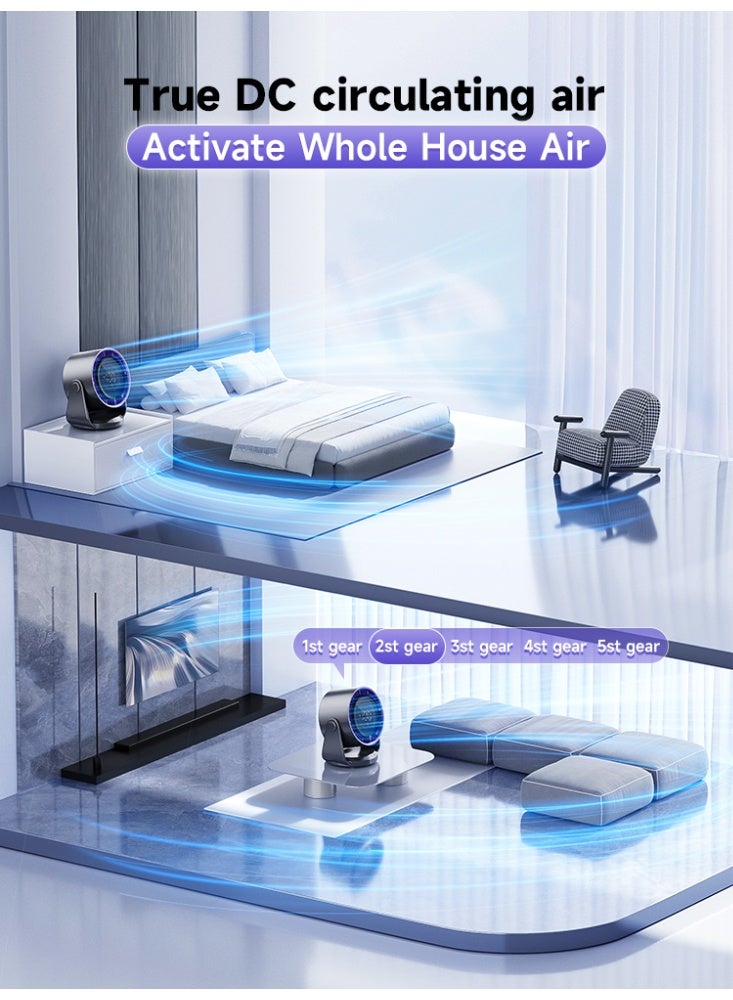 Table Fans, Quiet Desk Fan Wall-Mounted Fans, Digital Display Rechargeable USB Fan, 105°Tilt, 100 Speeds, Long Lasting Power, Portable Fan for Home Office Kitchen Travel Camping  - Image 2
