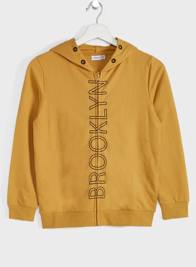 NAME IT Kids Slogan Hooded Jacket