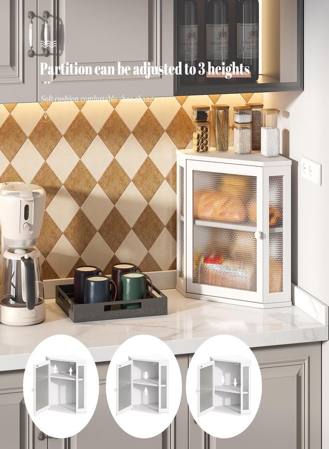 STDDRE Corner Bread Box Kitchen Countertop Extra Large Capacity Farmhouse Bread Box, Corner Countertop Storage, Double Layer Bread Holder (White, Large) - Image 4