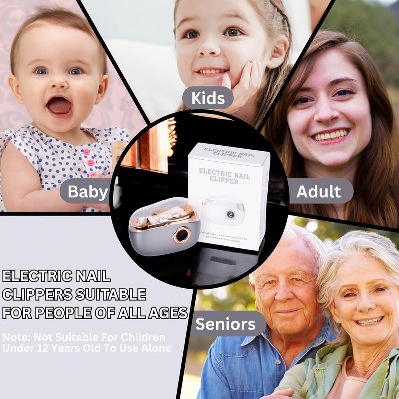 Clickify Electric Nail Clipper and Trimmer 2-in-1 Design with LED Light USB Rechargeable Light 3 Speeds File Nail Clip Storage Rechargeable Safety Trimmer for Kids Adults (Multicolor (Pack Of 1)) - Image 5