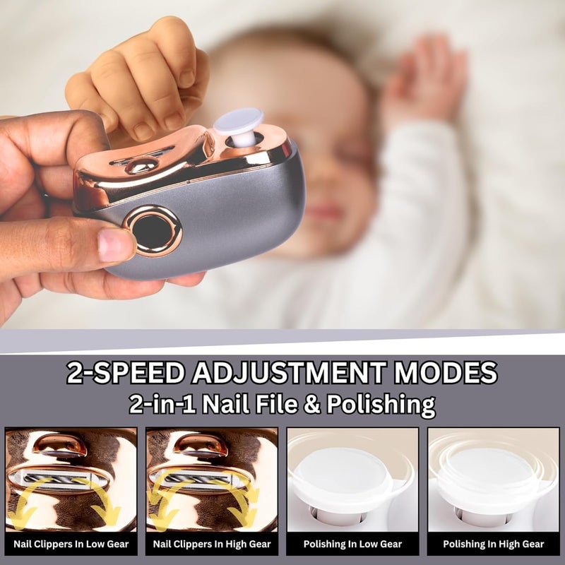 Clickify Electric Nail Clipper and Trimmer 2-in-1 Design with LED Light USB Rechargeable Light 3 Speeds File Nail Clip Storage Rechargeable Safety Trimmer for Kids Adults (Multicolor (Pack Of 1)) - Image 4