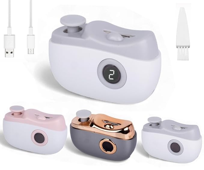 Clickify Electric Nail Clipper and Trimmer 2-in-1 Design with LED Light USB Rechargeable Light 3 Speeds File Nail Clip Storage Rechargeable Safety Trimmer for Kids Adults (Multicolor (Pack Of 1)) - Image 1