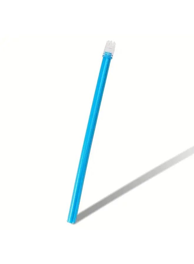 100 Pcs Blue Disposable Suction Cups With Lids Flexible Transparent Plastic For Oral Dental Use - Image 1