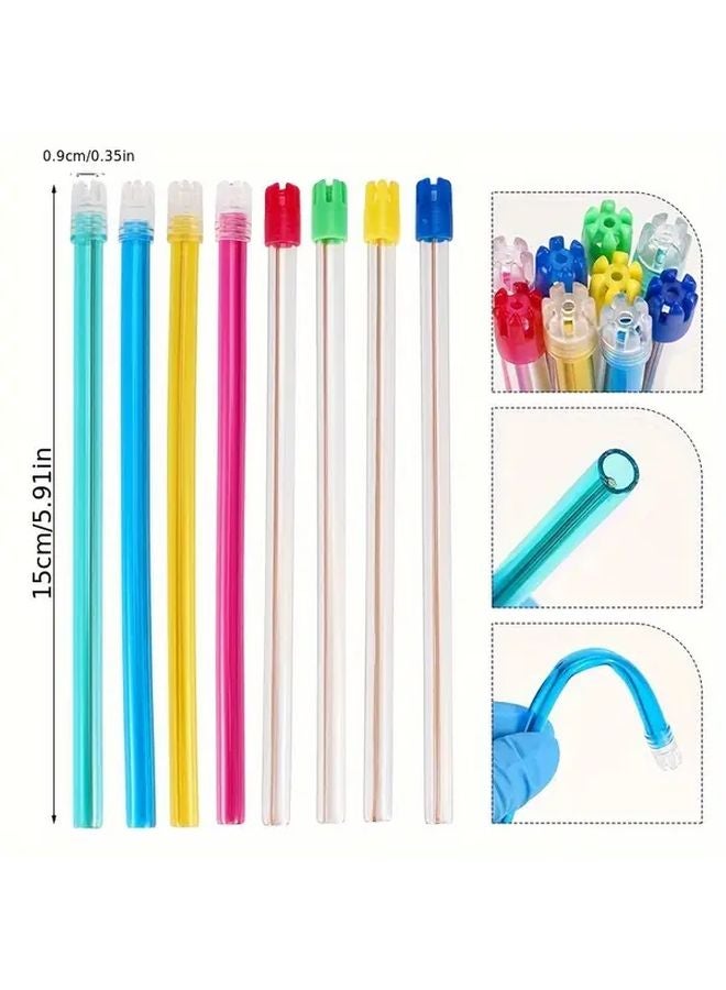 100 Pcs Blue Disposable Suction Cups With Lids Flexible Transparent Plastic For Oral Dental Use - Image 4