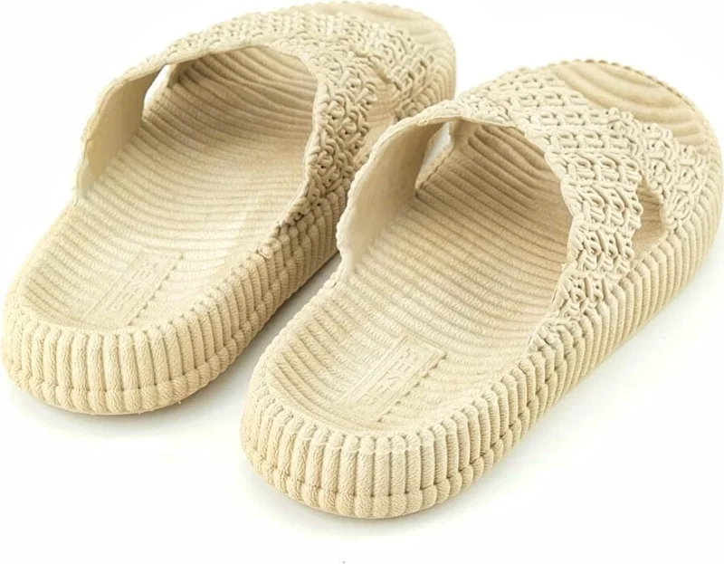 Gezer High Sole, Beach-Pool-Home-Bathroom-Holiday-Daily Non-Slip Sole Straw Look Plastic Slippers