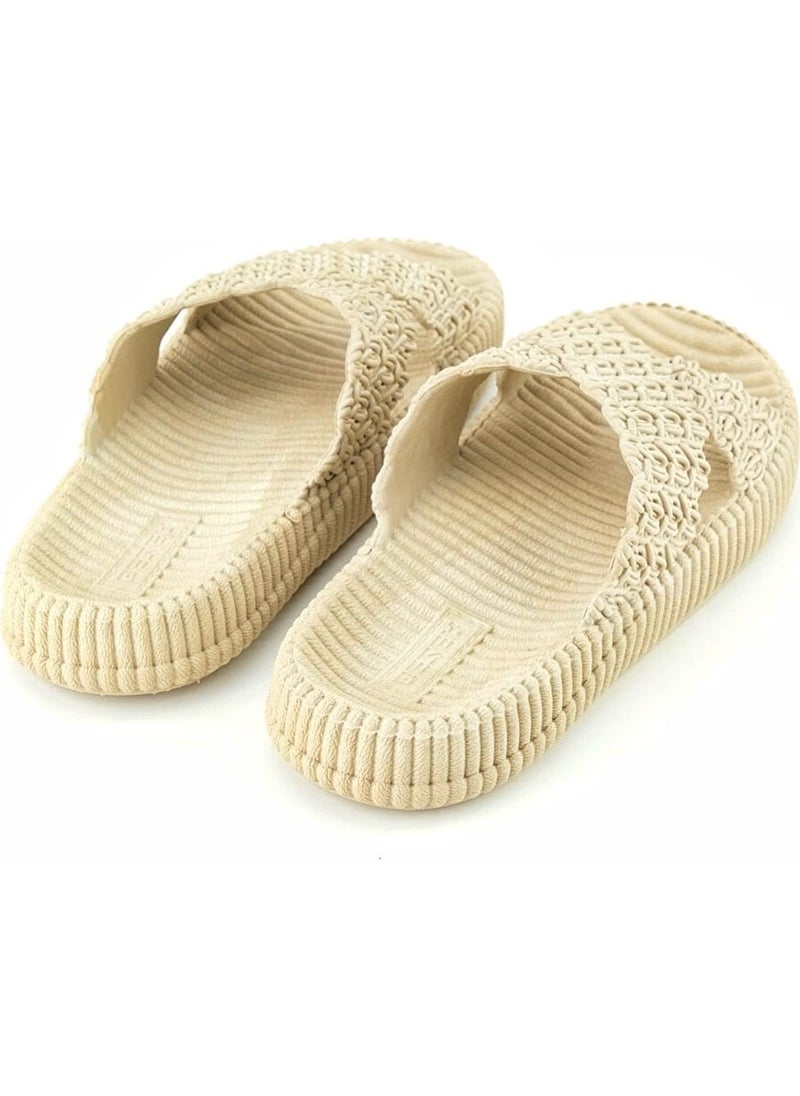 Gezer - High Sole, Beach-Pool-Home-Bathroom-Holiday-Daily Non-Slip Sole Straw Look Plastic Slippers - Image 1