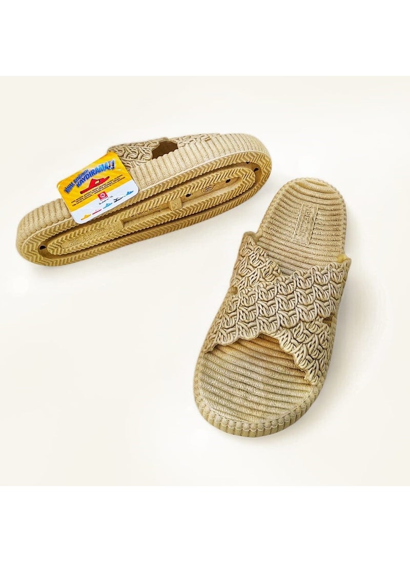 Gezer - High Sole, Beach-Pool-Home-Bathroom-Holiday-Daily Non-Slip Sole Straw Look Plastic Slippers - Image 1