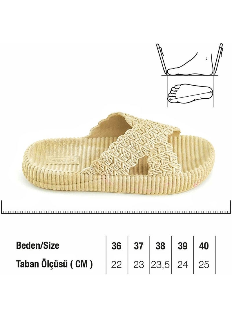 Gezer - High Sole, Beach-Pool-Home-Bathroom-Holiday-Daily Non-Slip Sole Straw Look Plastic Slippers - Image 1