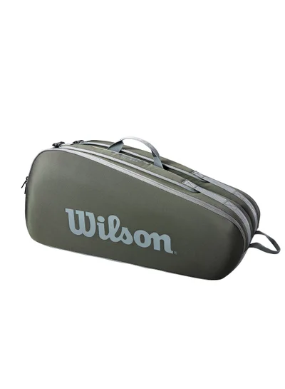 Wilson Tour Tennis Racket Bag, Green, Adults, Holds up to 6 Rackets