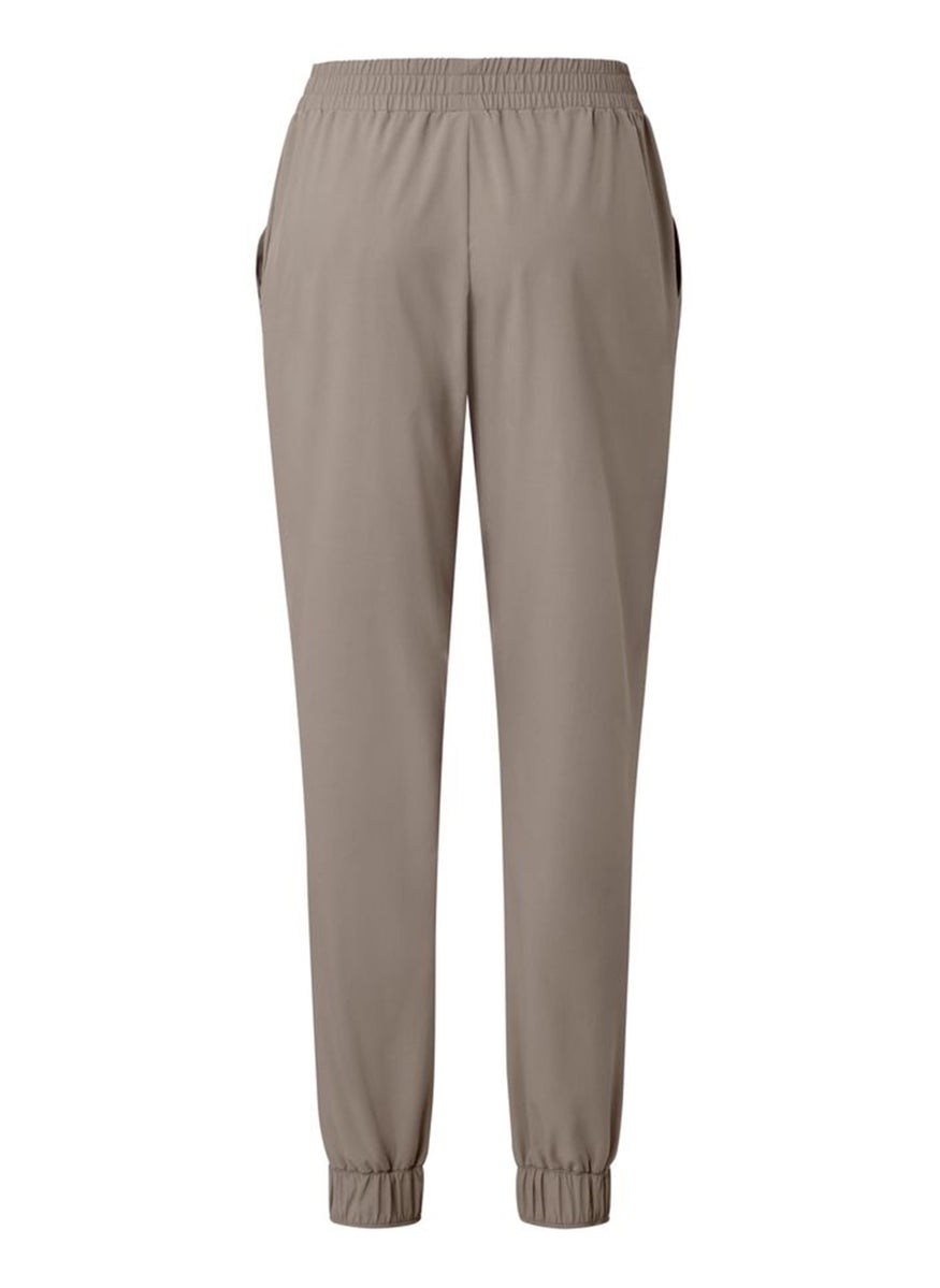 Tchibo Women Regular Fit Solid Jogger Pants, Beige  - Image 3