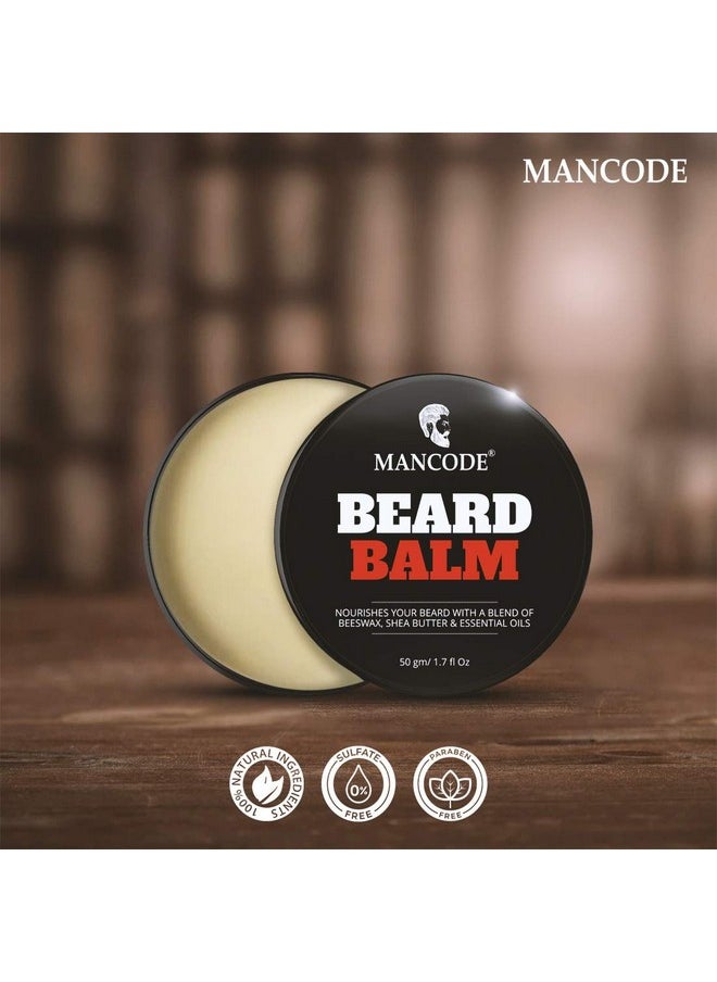 MAN CODE - Mancode Beard Balm For Men 50Gm | Softens Moisturizes Mooch & Beard | Long Lasting Nourishment | Prevents Dryness | Boost Shine And Volumizes Beards Beeswax Shea Butter And Essential Oils Pack Of 1 - Image 1