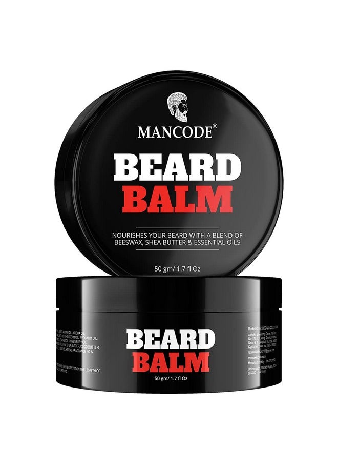 MAN CODE - Mancode Beard Balm For Men 50Gm | Softens Moisturizes Mooch & Beard | Long Lasting Nourishment | Prevents Dryness | Boost Shine And Volumizes Beards Beeswax Shea Butter And Essential Oils Pack Of 1 - Image 1