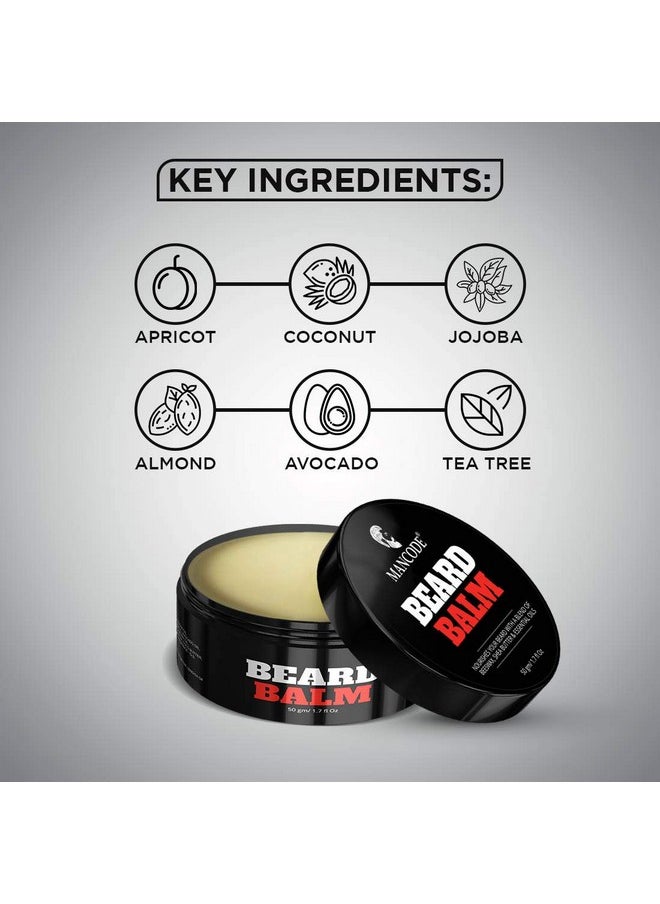 MAN CODE - Mancode Beard Balm For Men 50Gm | Softens Moisturizes Mooch & Beard | Long Lasting Nourishment | Prevents Dryness | Boost Shine And Volumizes Beards Beeswax Shea Butter And Essential Oils Pack Of 1 - Image 1