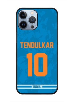 Rugged Black Edge Case iPhone 13 Pro Max, Slim fit Soft Case Flexible Rubber Edges Thin Cover - Player Name - Sachin Tendulkar, Jersey Number- 10