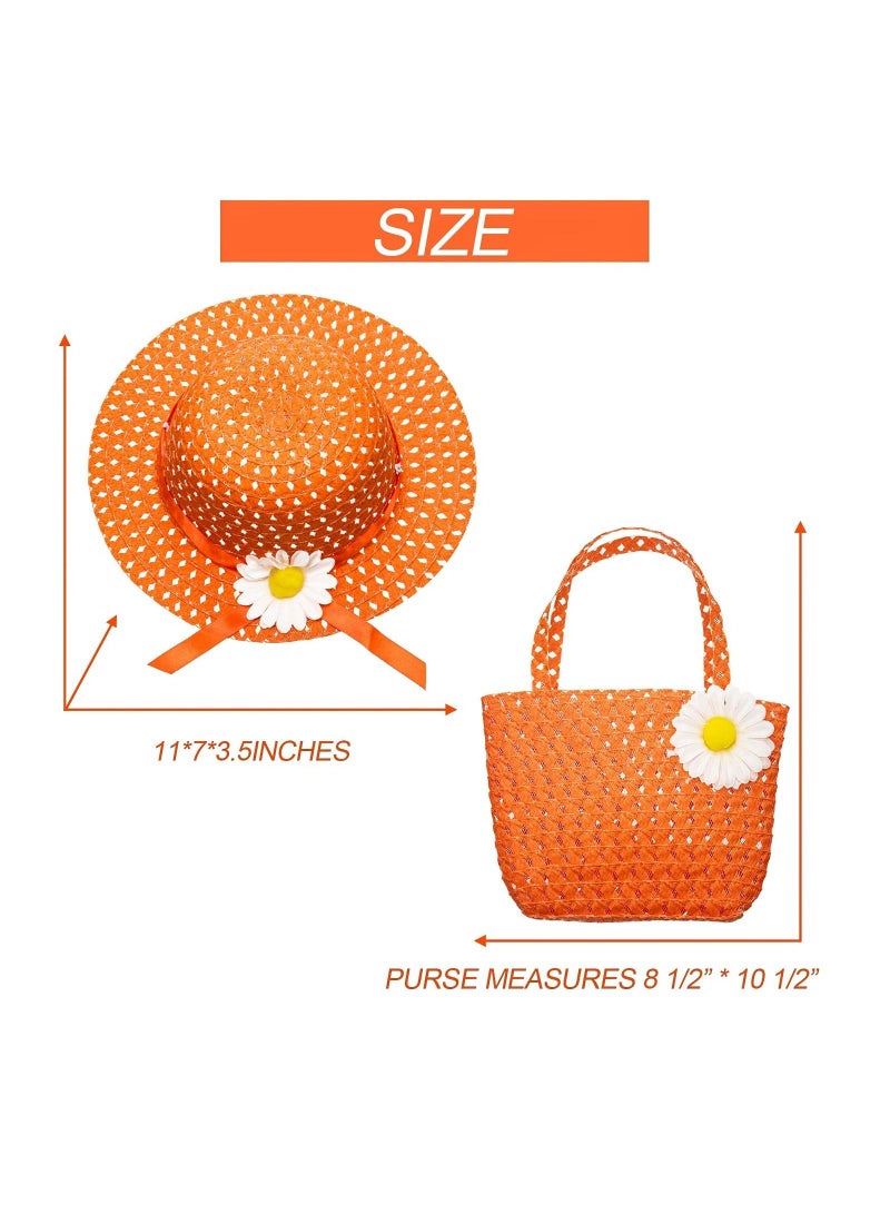 KASTWAVE 9 Pcs Girls Tea Party Set Includes 9 Purses and 9 Sunflower Hats, Girls Tea Party Dress Up Play Set for Little Girls Kids Children Playtime Birthdays Easter Accessories  - Image 4
