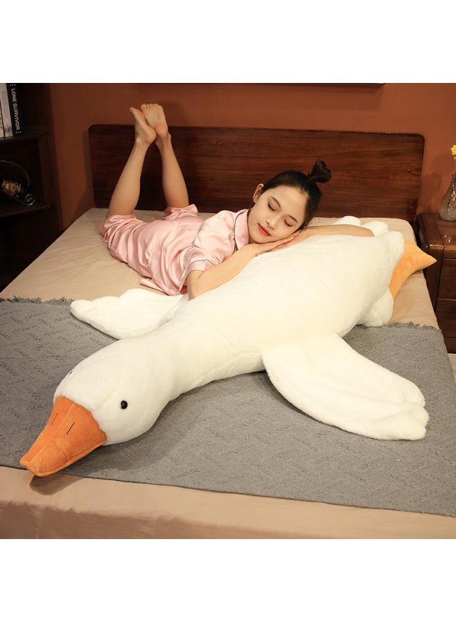 Big Goose Doll Pillow Plush Toy Sleeping Doll Big White Goose Doll Birthday Gift Girls Sleeping With Legs-Specifications:1.6m (suitable For Holding And Sleeping) [fat Version With Velvet, No Price Increase]-Color:Big White Goose (removable And Washable With Zipper) - Image 3
