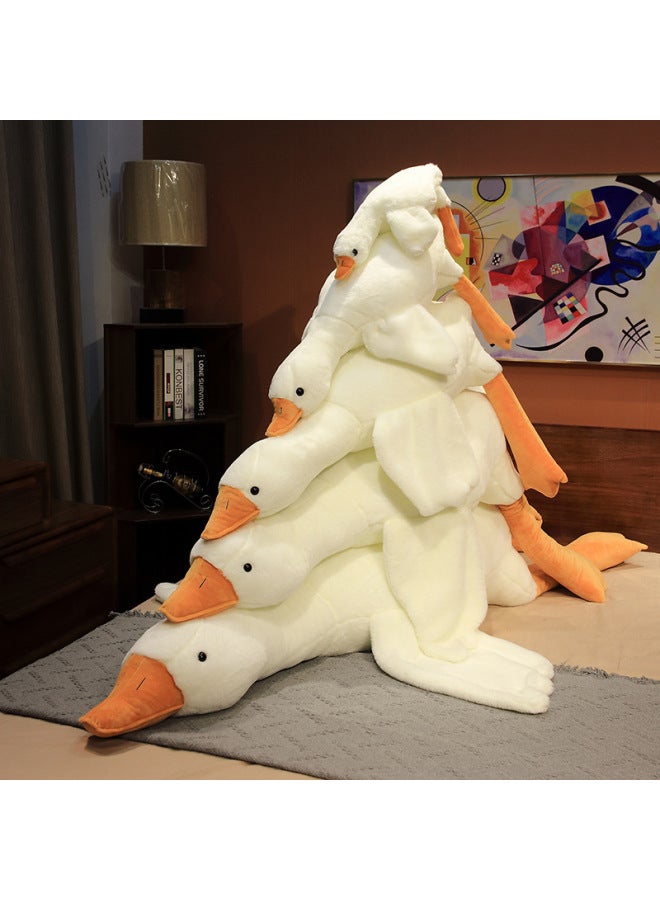 Big Goose Doll Pillow Plush Toy Sleeping Doll Big White Goose Doll Birthday Gift Girls Sleeping With Legs-Specifications:1.6m (suitable For Holding And Sleeping) [fat Version With Velvet, No Price Increase]-Color:Big White Goose (removable And Washable With Zipper) - Image 2