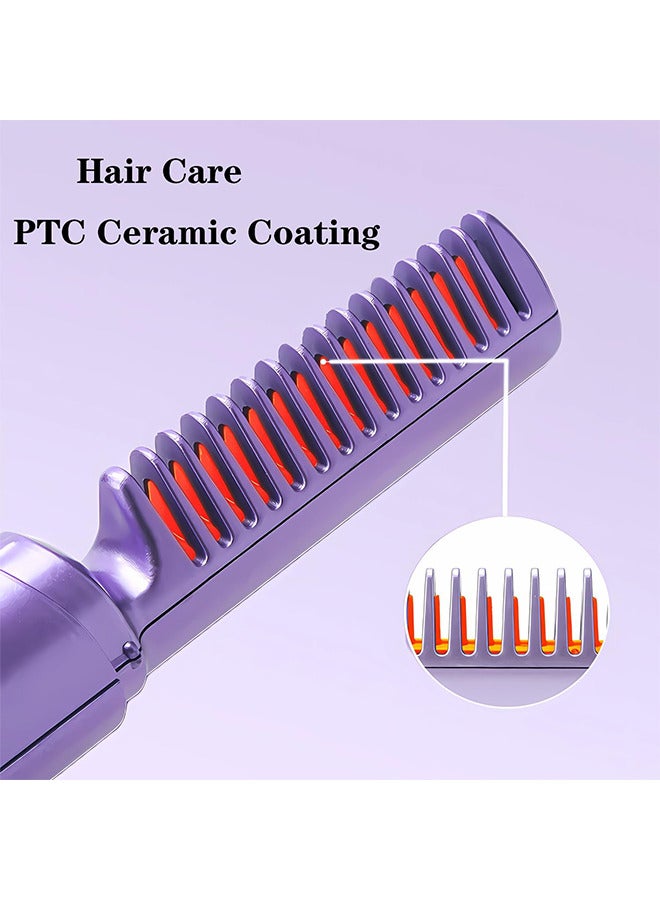 Rechargeable Mini Hair Straightener Compact Cordless Heating Comb USB Portable Travel Heat Brush - Image 3