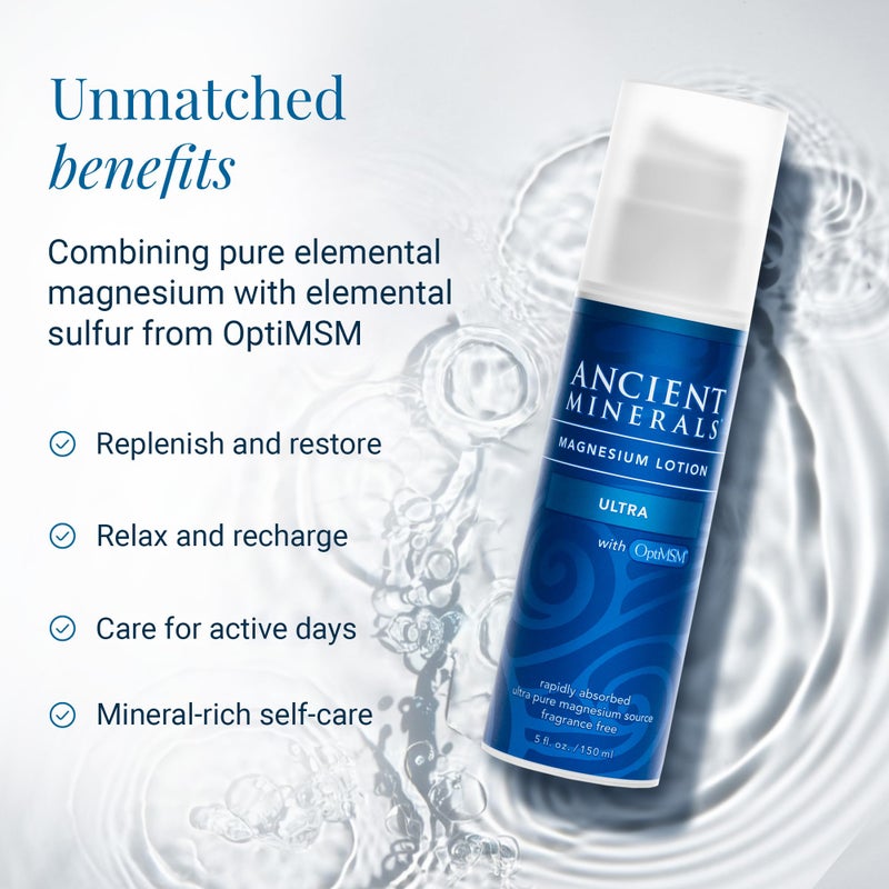 Ancient Minerals Magnesium Lotion Ultra with MSM Pure Genuine Zechstein Magnesium Lotion for Topical Application (5oz) - Image 3