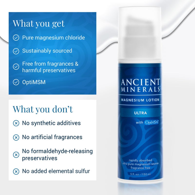 Ancient Minerals Magnesium Lotion Ultra with MSM Pure Genuine Zechstein Magnesium Lotion for Topical Application (5oz) - Image 5