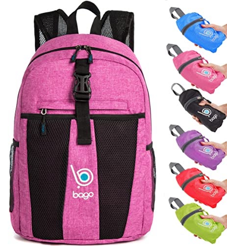 Bago Lightweight Backpack for Hiking for Women and Men - 25L Travel Day Pack - Foldable Hiking Daypack Ultralight for Camping Outdoor Sports - Packable Backpack for Travel (SnowPink) - Image 1