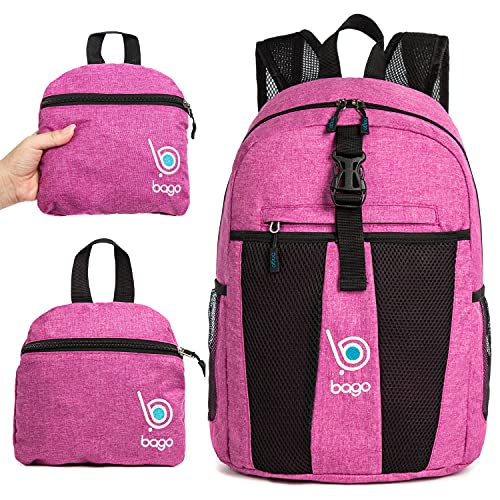 Bago Lightweight Backpack for Hiking for Women and Men - 25L Travel Day Pack - Foldable Hiking Daypack Ultralight for Camping Outdoor Sports - Packable Backpack for Travel (SnowPink) - Image 2
