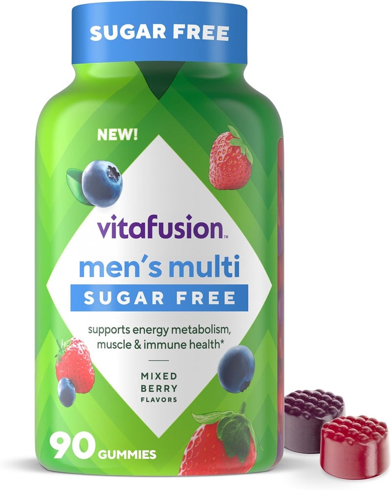 Vitafusion Sugar Free Mens Multi Daily Gummy Multivitamins Supports Energy Metabolism Muscle and Immune Health 1 Mixed Berry Flavors 90 Count - Image 1