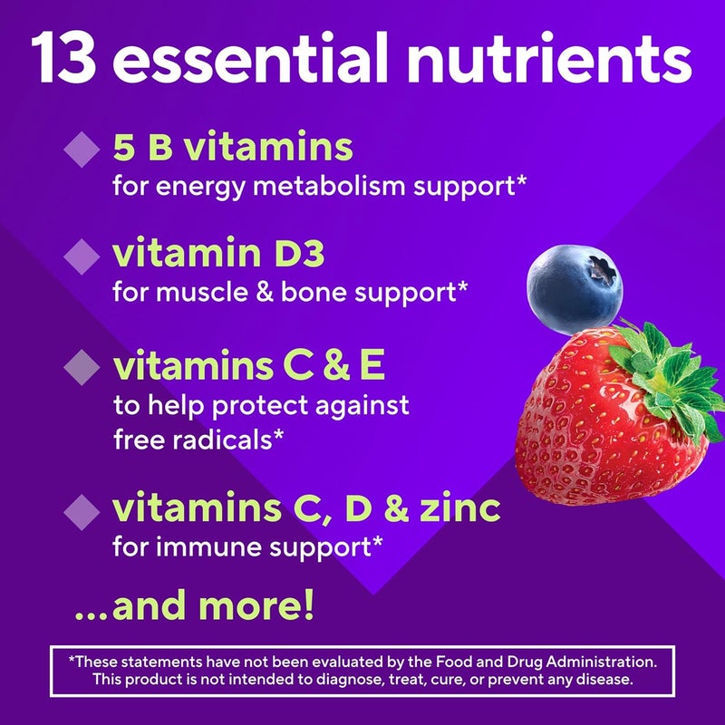Vitafusion Sugar Free Mens Multi Daily Gummy Multivitamins Supports Energy Metabolism Muscle and Immune Health 1 Mixed Berry Flavors 90 Count - Image 4