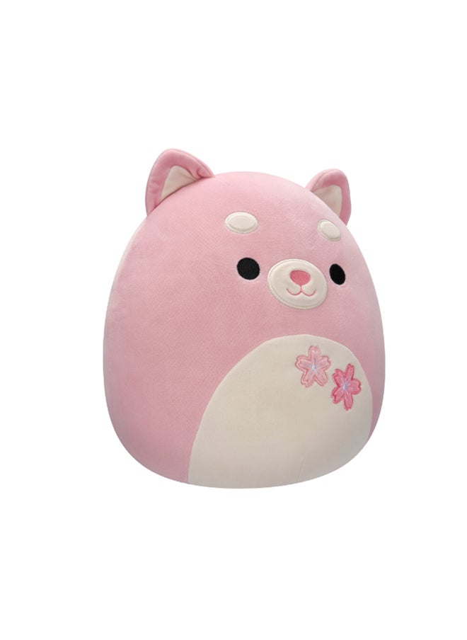 Squishmallows 12 inch Medium Plush Etude Pink Shiba with Sakura Flowers Officially Licensed Kellytoy Plush Toy Colorful Soft Gift for Kids Girls & Boys Washable Squishy Stuff Toy Multicolor All Age  - Image 2