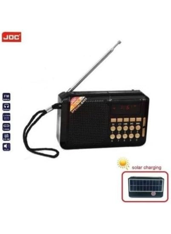 جوك راديو اف ام بمنفذ USB وفتحة بطاقة TF وشحن بالطاقة الشمسية JOC TGK-2021UR - Image 2