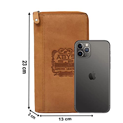 ABYS Hunter Leather RFID Protected Tan Passport Holder for Men and Women| Card Holder|Passport Pouch|Family Travel Wallet - Image 3
