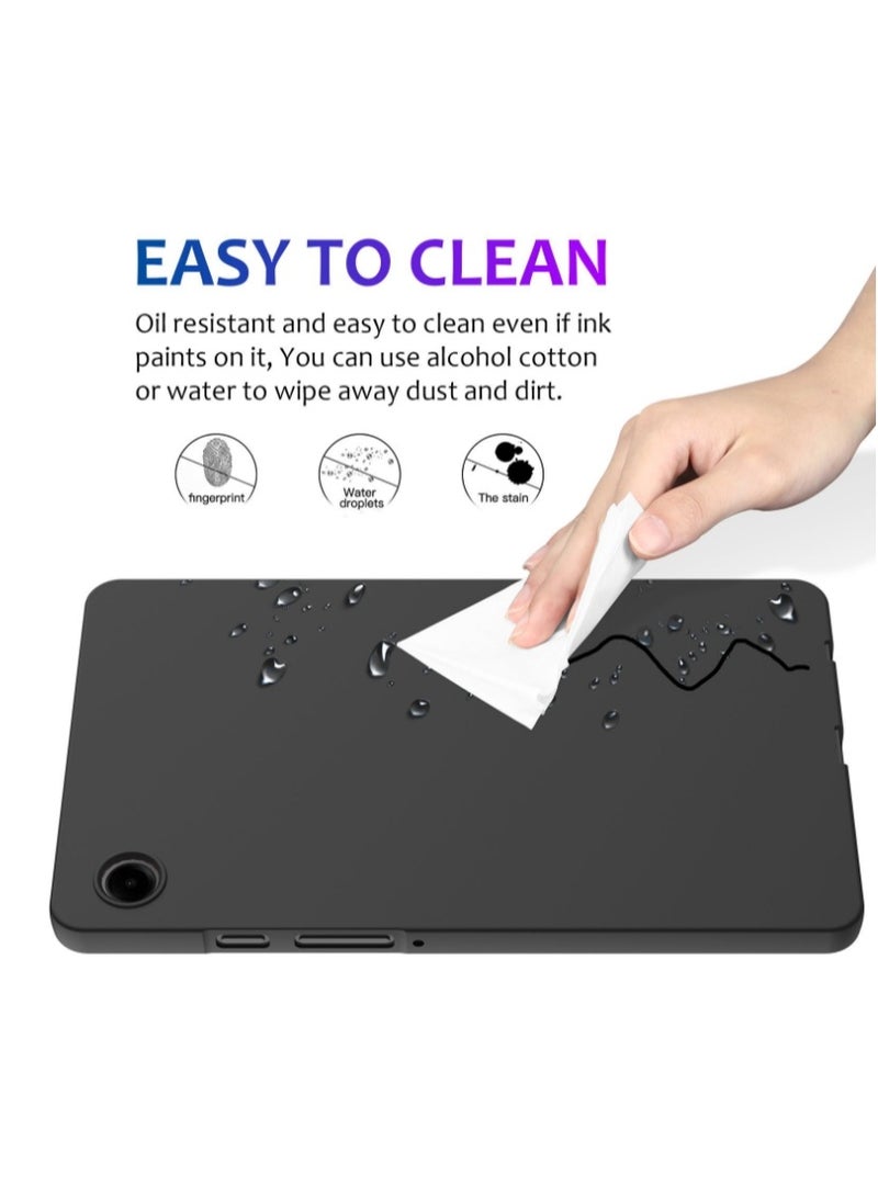 eGreen99 2-in-1 for Samsung Galaxy Tab A11 / A9 8.7 inch Thin Soft Tablet Protective Case, Anti Drop Protection, Anti Fingerprint, Durable, Easy To Clean And Install, Frosted Protective Case+Transparent Four Corner Anti Drop Protective Case（black+Clear） - Image 3