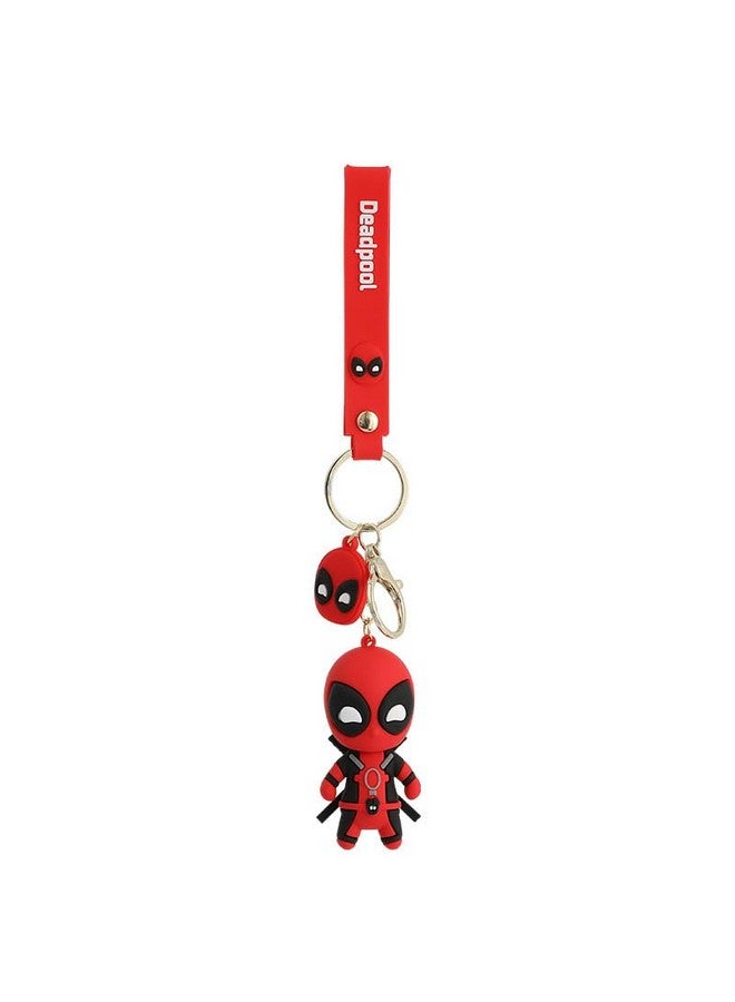 Flenzy Silicon Deadpool Pendant Keychain With Strip, Pack of 1, Black - Image 1