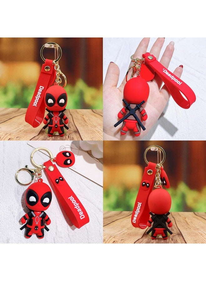 Flenzy Silicon Deadpool Pendant Keychain With Strip, Pack of 1, Black - Image 3
