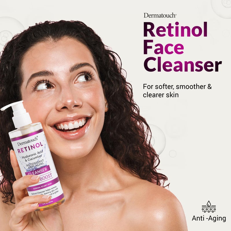 DERMATOUCH Retinol Face Cleanser, Daily Face Wash With Hyaluronic Acid, Cucumber, and Vitamins for Normal to Dry Skin, Hydrating Antioxidant Formula, Clean Skin Care, Made in USA, 8 Fl Oz - Image 2