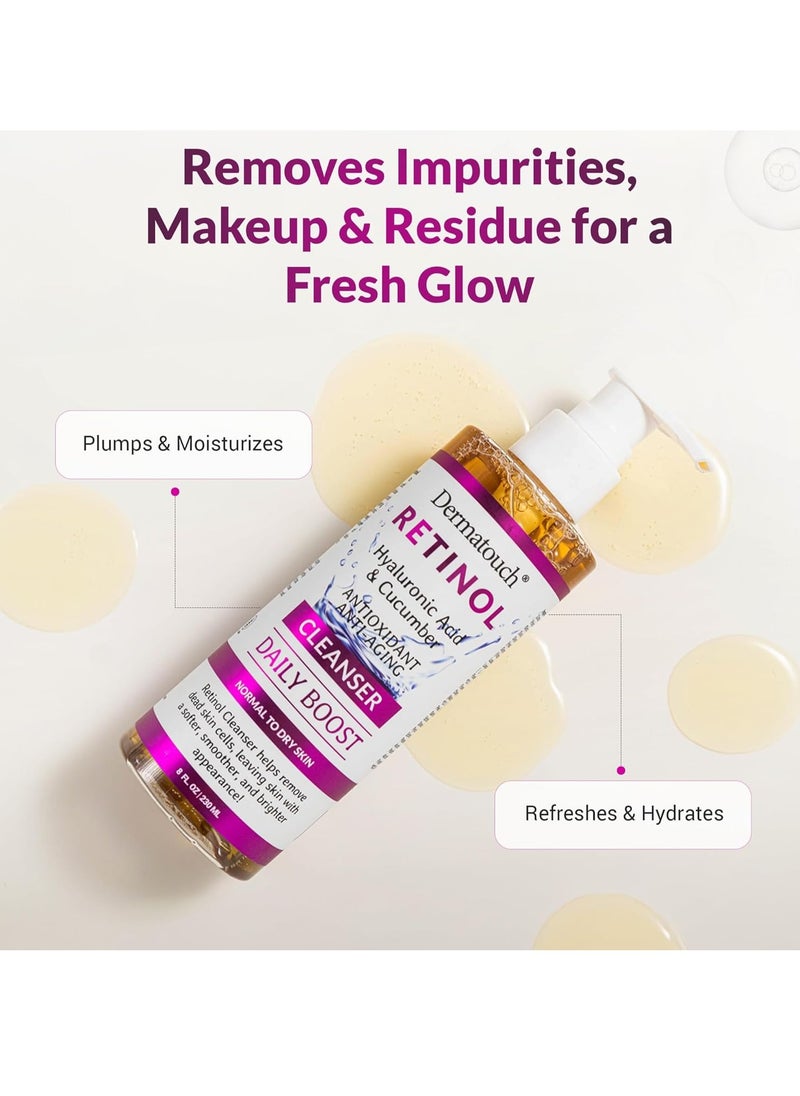 DERMATOUCH DERMATOUCH Retinol Face Cleanser, 8 oz - Hyaluronic Acid, Cucumber & Vitamins - Made in America  - Image 3